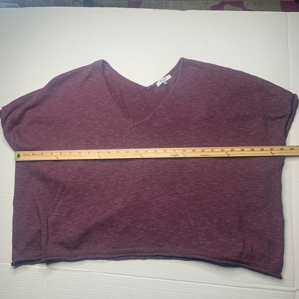 MADEWELL Marled Ellendale Sweater‎ Tee. Plum. COTTON LINEN BLEND. 3X - Picture 7 of 10
